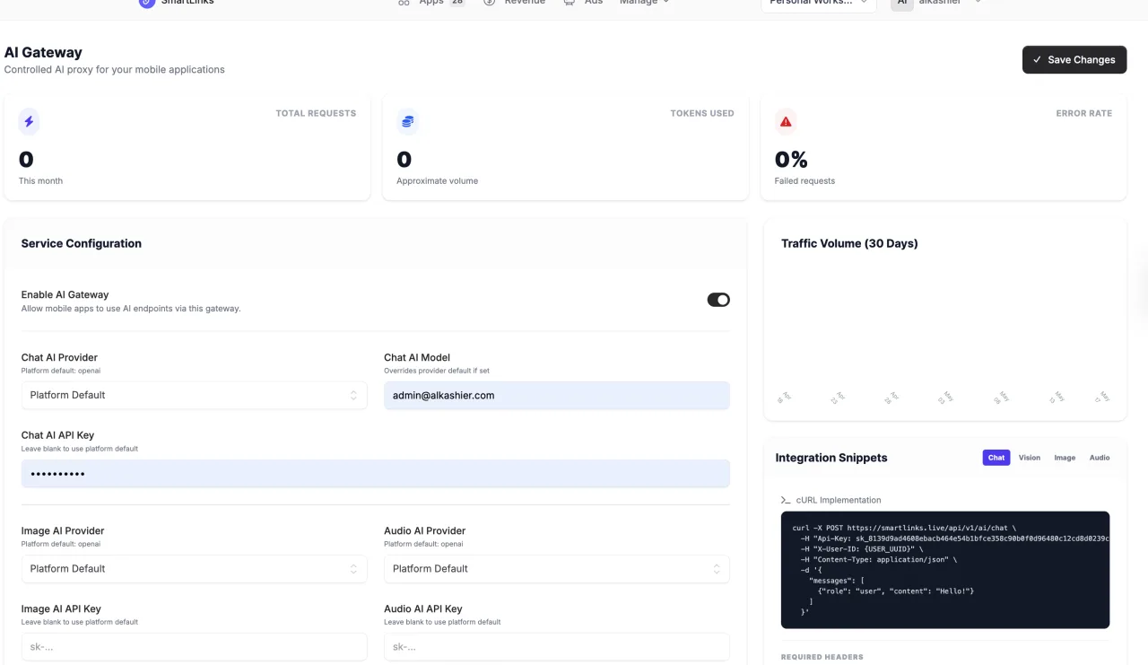 Developer Platform workspace preview in SmartLinks
